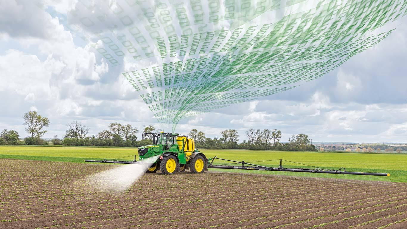 Τρακτέρ σειράς 8 σε πλαϊνή όψη φάρμας